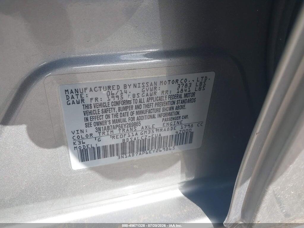3N1AB7AP6EY269865 2014 NISSAN SENTRA photo no. 7