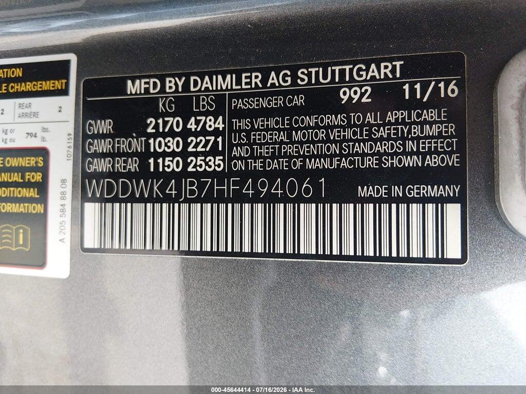 WDDWK4JB7HF494061 2017 MERCEDES-BENZ C 300 photo no. 9