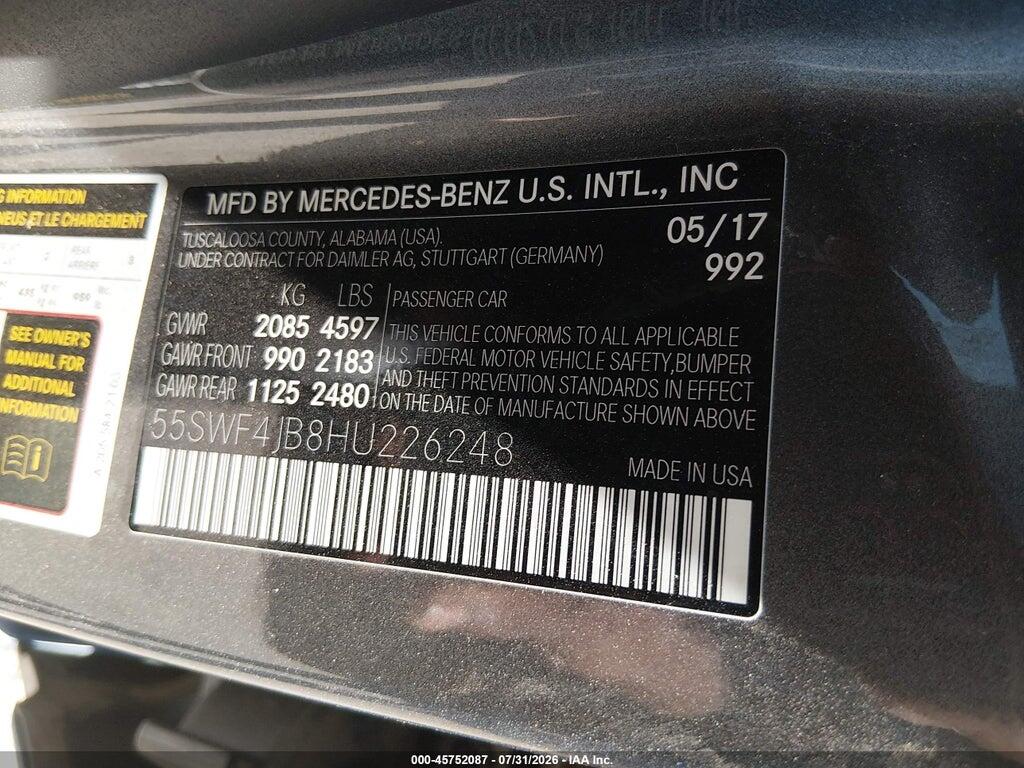 55SWF4JB8HU226248 2017 MERCEDES-BENZ C 300 photo no. 9