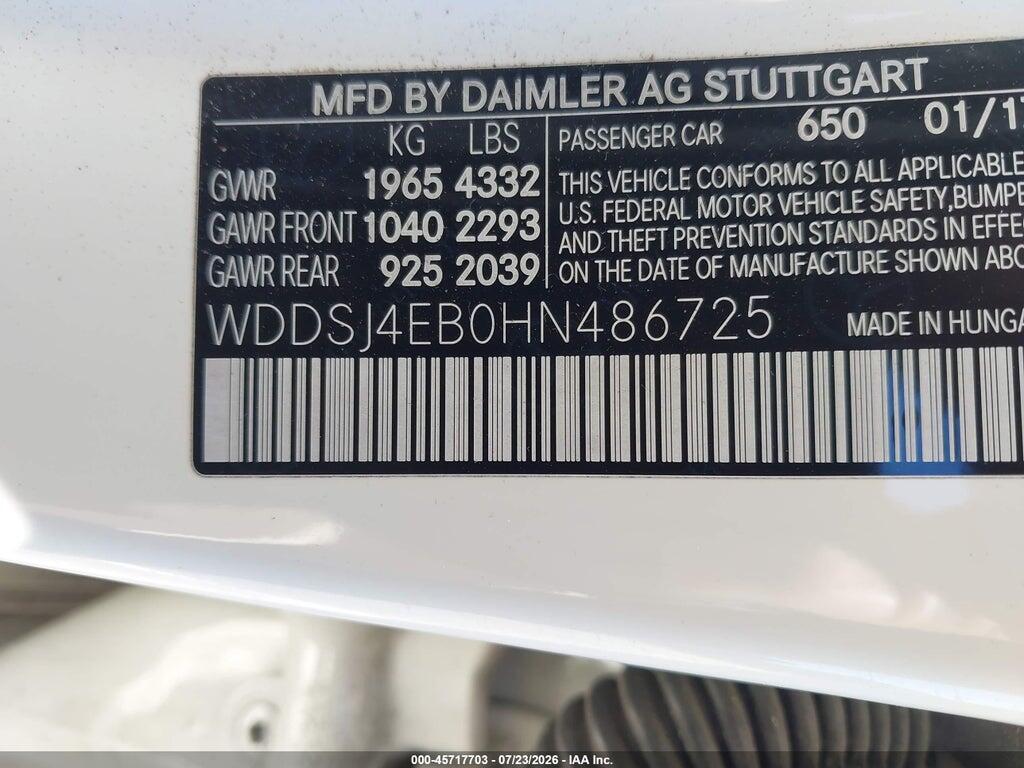 WDDSJ4EB0HN486725 2017 MERCEDES-BENZ CLA 250 photo no. 9
