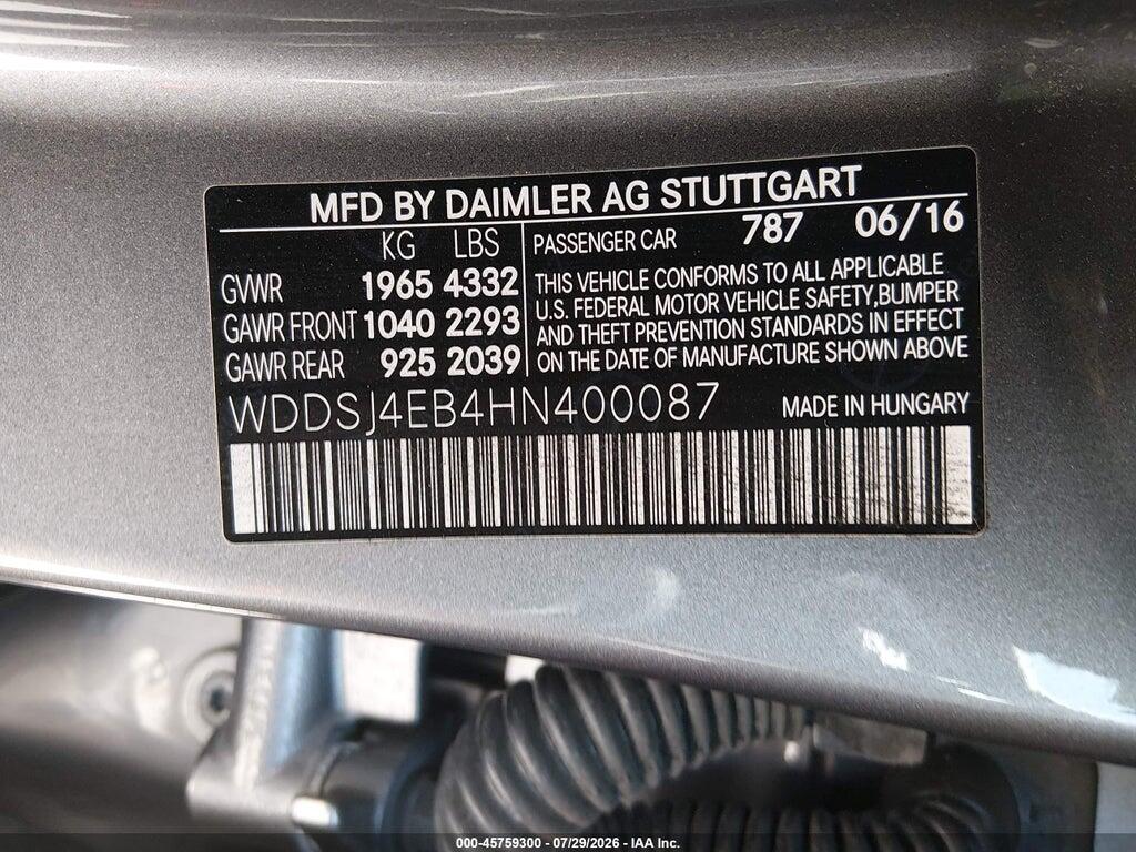 WDDSJ4EB4HN400087 2017 MERCEDES-BENZ CLA 250 photo no. 9