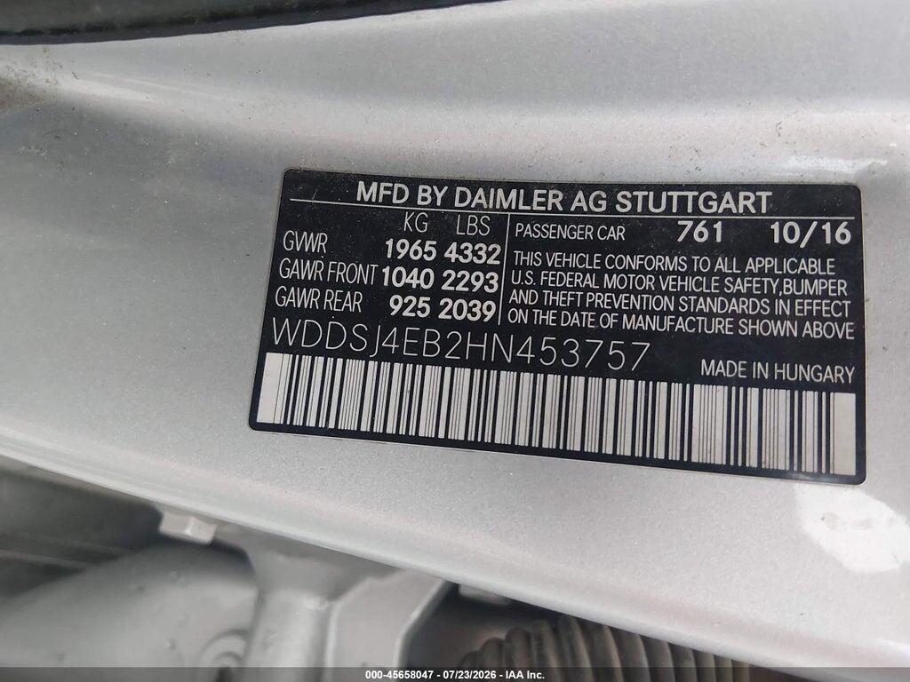 WDDSJ4EB2HN453757 2017 MERCEDES-BENZ CLA 250 photo no. 9