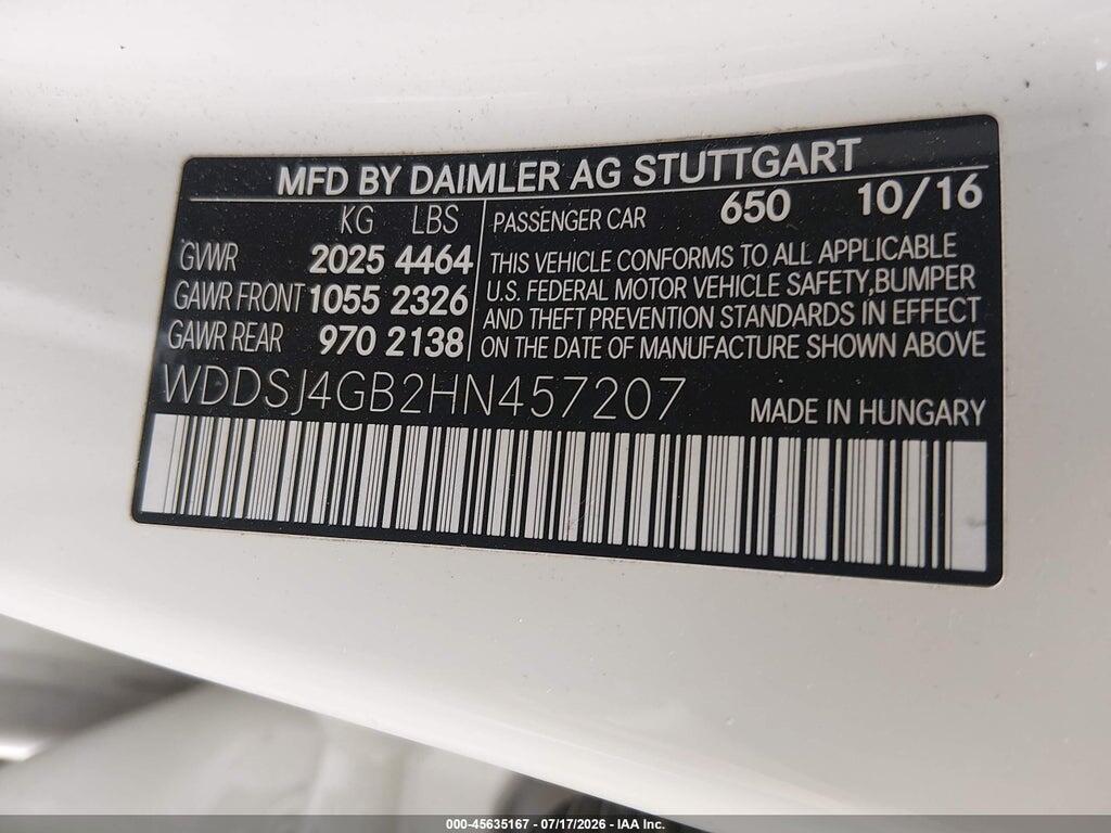 WDDSJ4GB2HN457207 2017 MERCEDES-BENZ CLA 250 photo no. 9