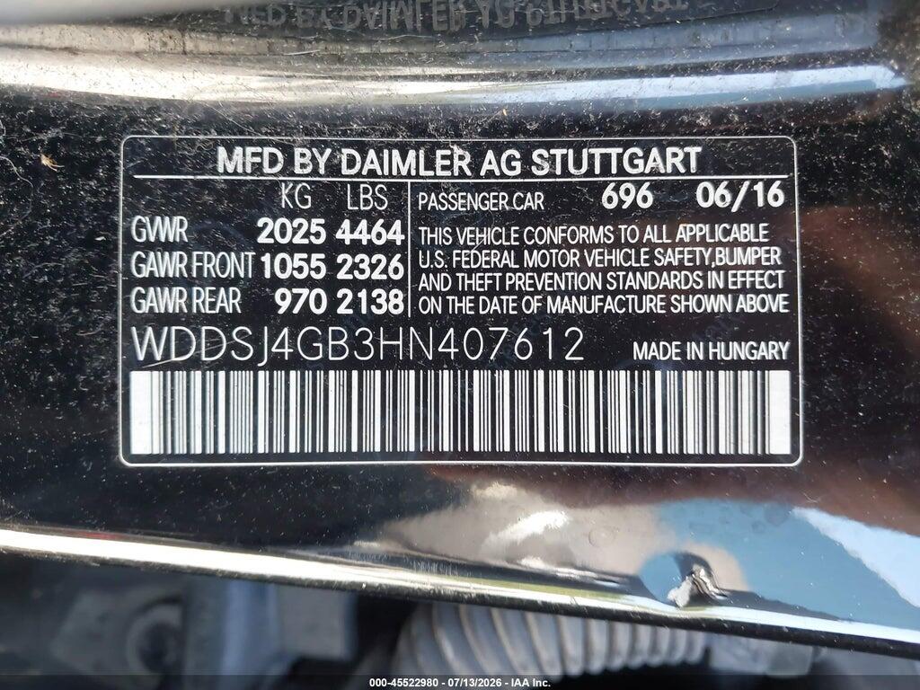 WDDSJ4GB3HN407612 2017 MERCEDES-BENZ CLA 250 photo no. 9