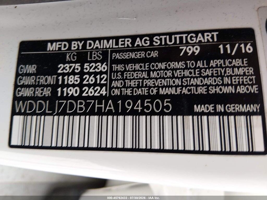 WDDLJ7DB7HA194505 2017 MERCEDES-BENZ CLS 550 photo no. 9