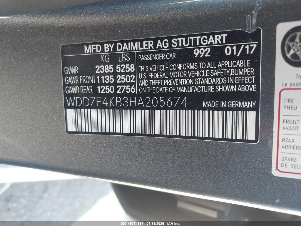 WDDZF4KB3HA205674 2017 MERCEDES-BENZ E 300 photo no. 9