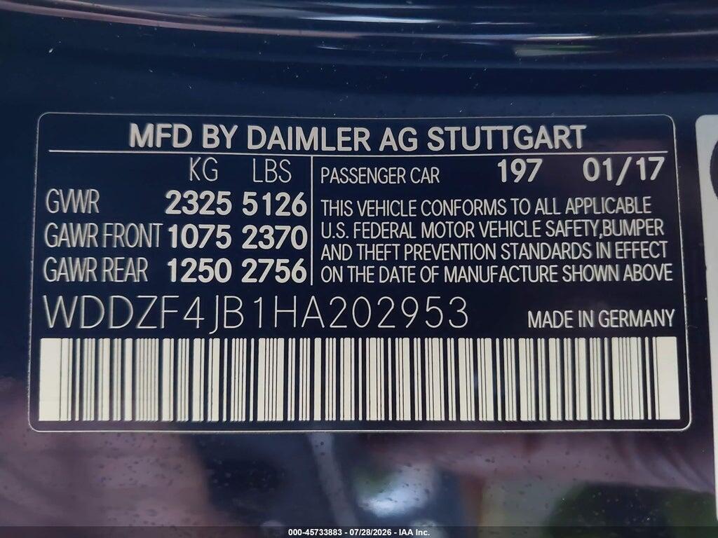 WDDZF4JB1HA202953 2017 MERCEDES-BENZ E 300 photo no. 9
