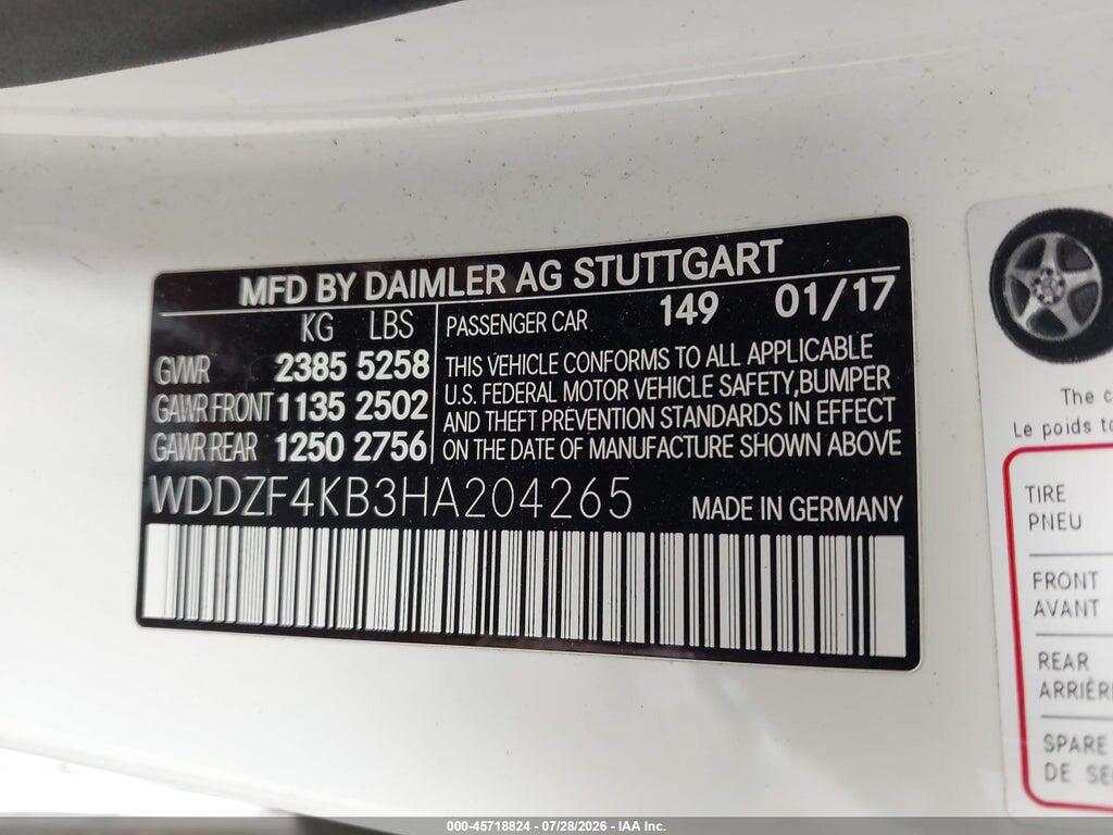 WDDZF4KB3HA204265 2017 MERCEDES-BENZ E 300 photo no. 9
