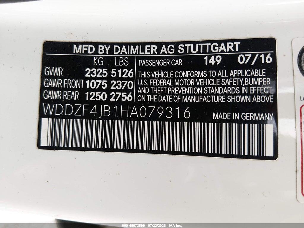 WDDZF4JB1HA079316 2017 MERCEDES-BENZ E 300 photo no. 9