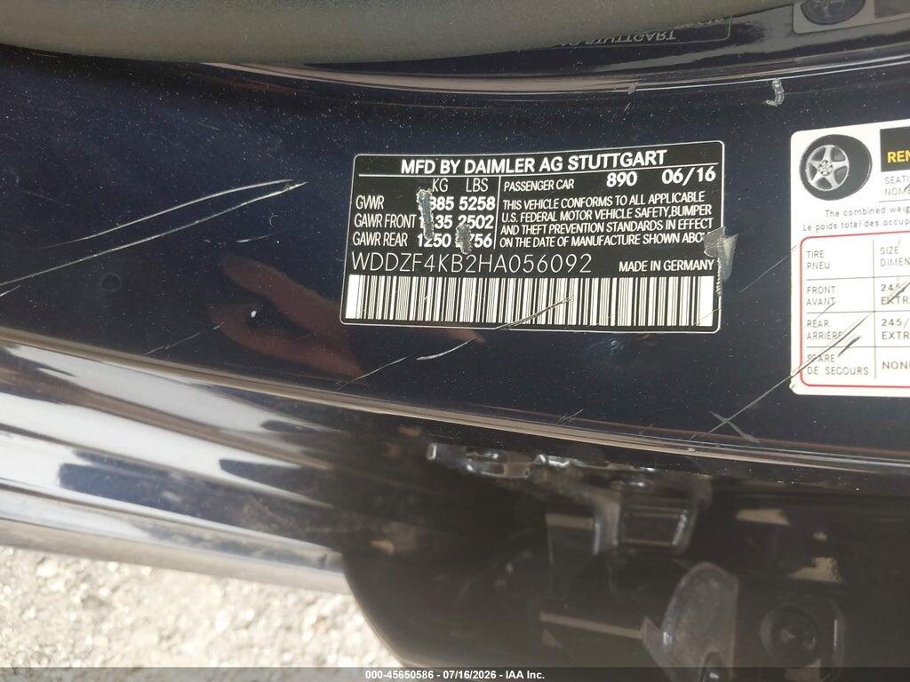 WDDZF4KB2HA056092 2017 MERCEDES-BENZ E 300 photo no. 9