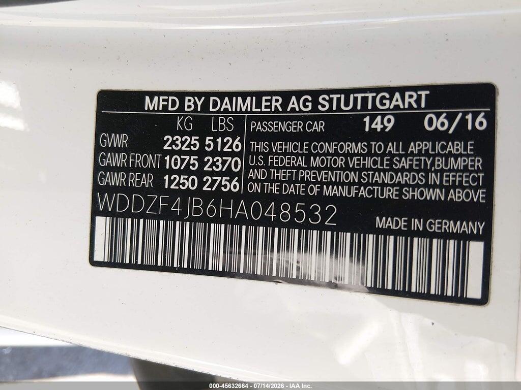 WDDZF4JB6HA048532 2017 MERCEDES-BENZ E 300 photo no. 9