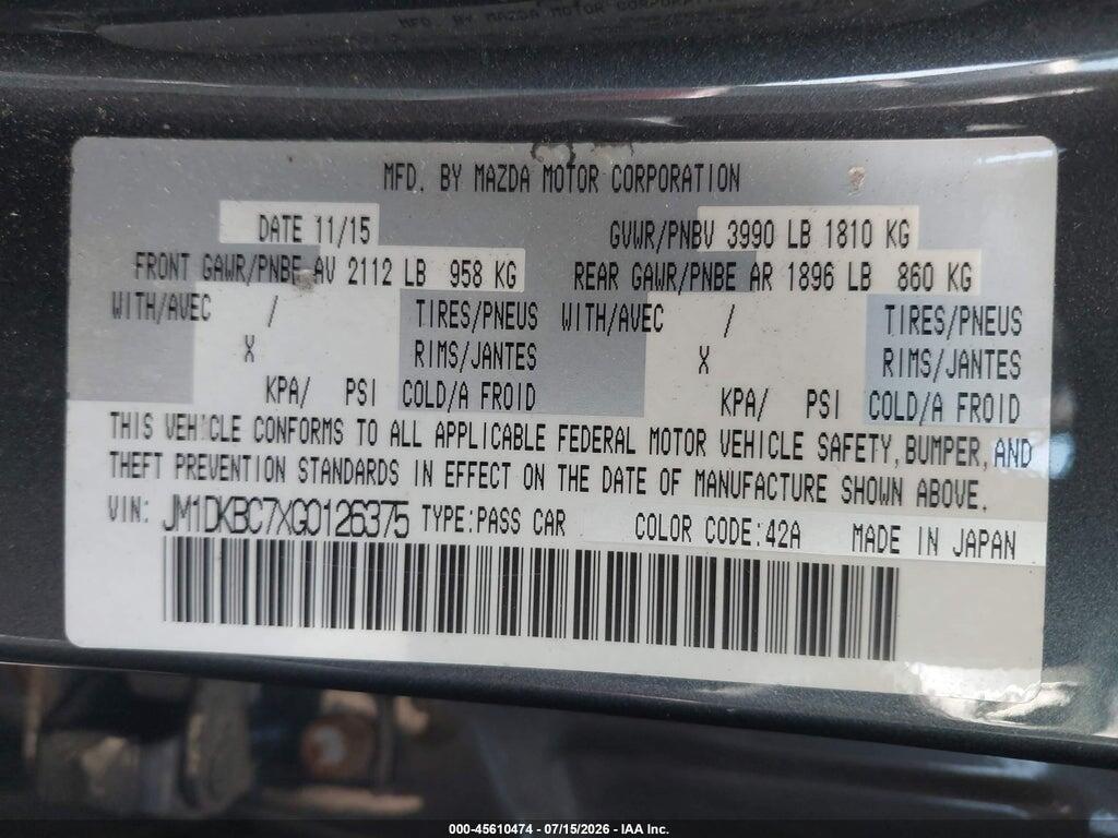 JM1DKBC7XG0126375 2016 MAZDA CX-3 photo no. 9