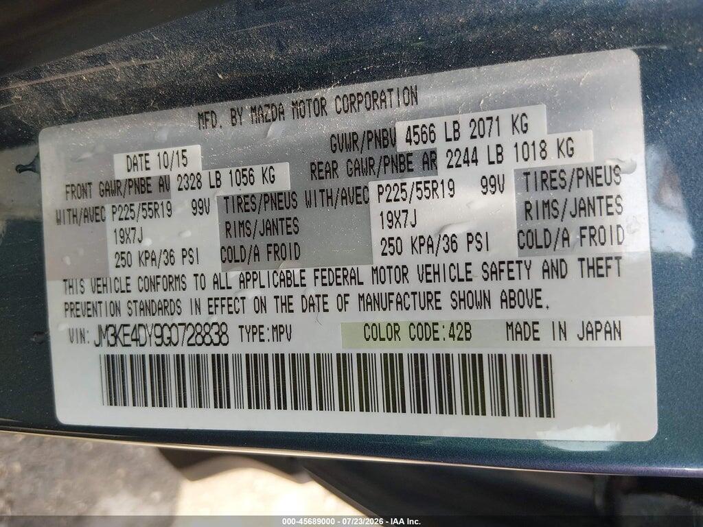 JM3KE4DY9G0728838 2016 MAZDA CX-5 photo no. 9