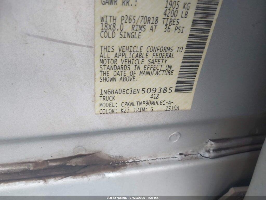 1N6BA0EC3EN509385 2014 NISSAN TITAN photo no. 9