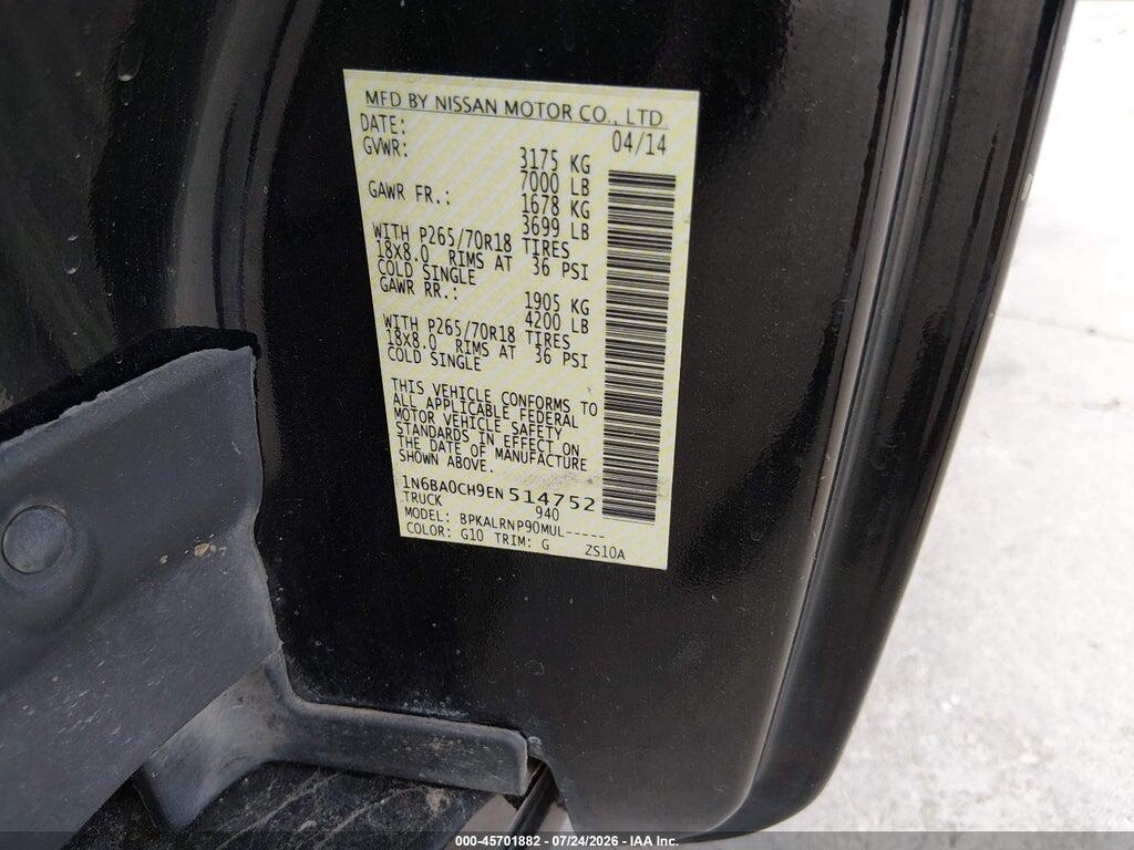 1N6BA0CH9EN514752 2014 NISSAN TITAN photo no. 9