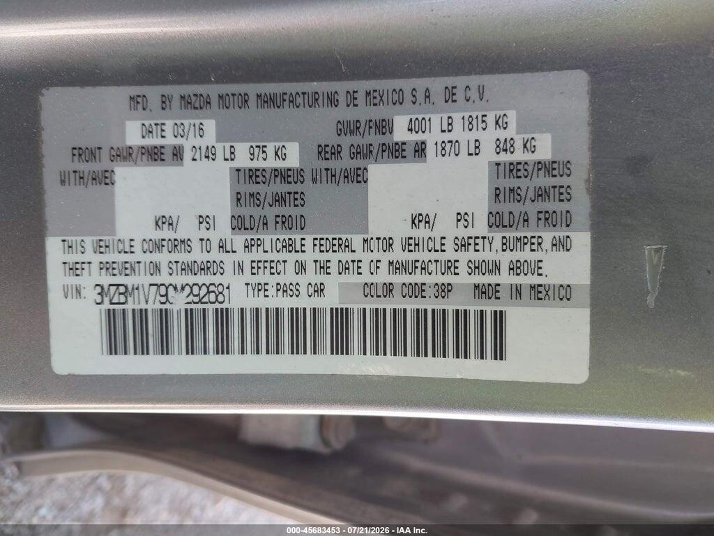 3MZBM1V79GM292681 2016 MAZDA MAZDA3 photo no. 9