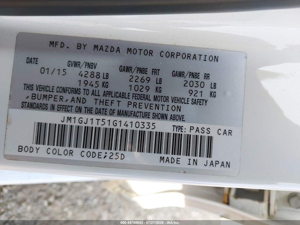 JM1GJ1T51G1410335 2016 MAZDA MAZDA6 photo no. 9