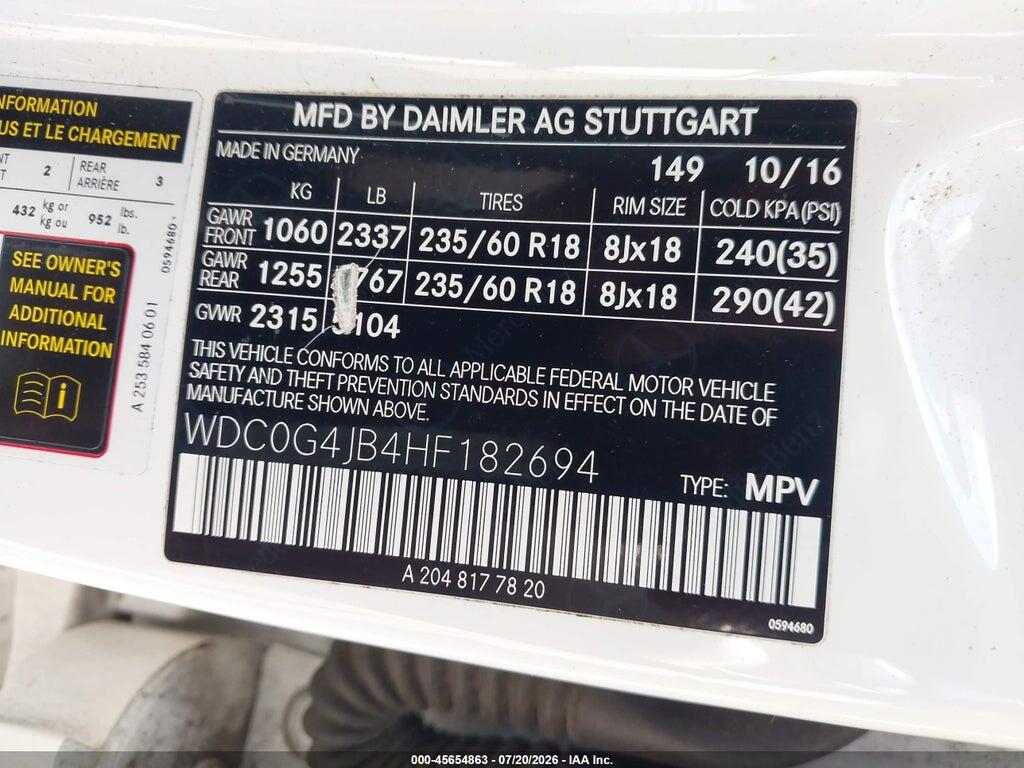 WDC0G4JB4HF182694 2017 MERCEDES-BENZ GLC 300 photo no. 9