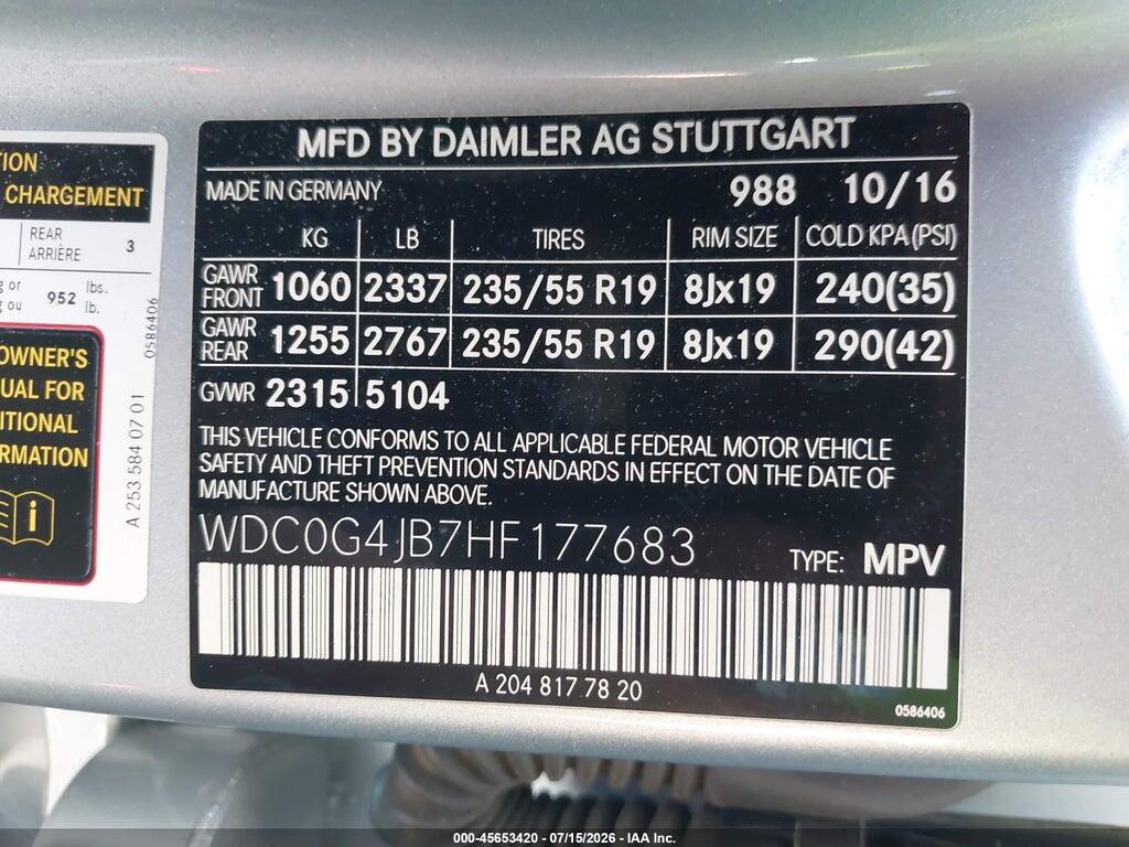 WDC0G4JB7HF177683 2017 MERCEDES-BENZ GLC 300 photo no. 9