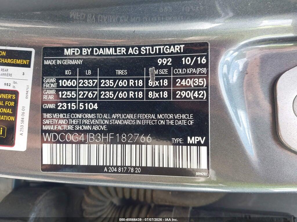 WDC0G4JB3HF182766 2017 MERCEDES-BENZ GLC 300 photo no. 9