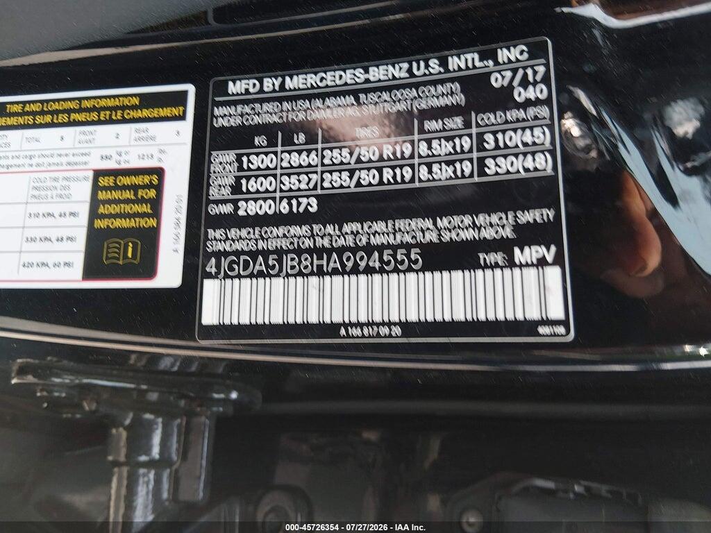 4JGDA5JB8HA994555 2017 MERCEDES-BENZ GLE 350 photo no. 9