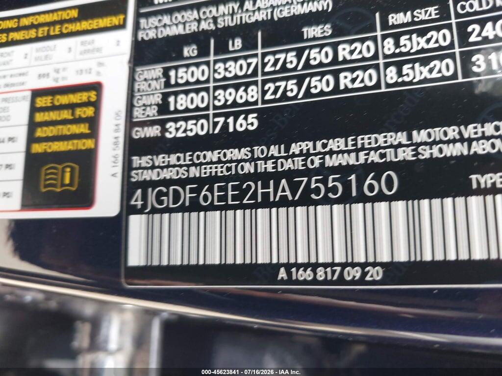 4JGDF6EE2HA755160 2017 MERCEDES-BENZ GLS 450 photo no. 9