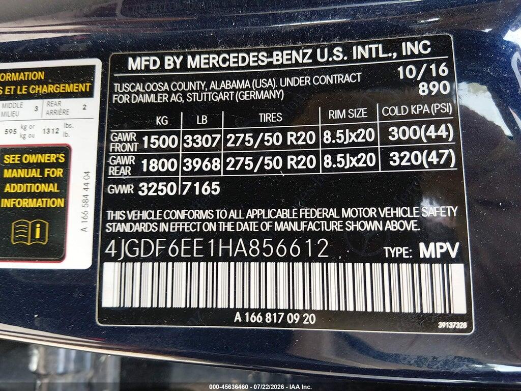 4JGDF6EE1HA856612 2017 MERCEDES-BENZ GLS 450 photo no. 9