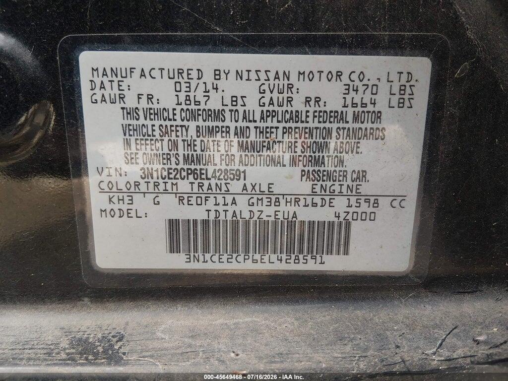 3N1CE2CP6EL428591 2014 NISSAN VERSA NOTE photo no. 9