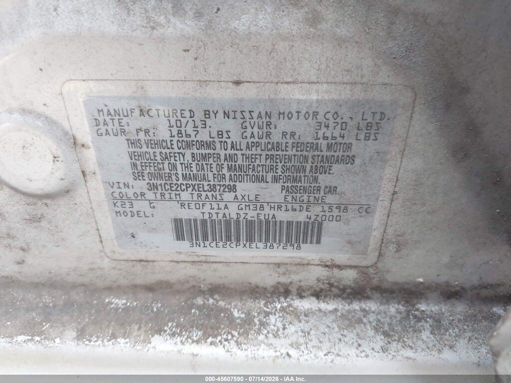 3N1CE2CPXEL387298 2014 NISSAN VERSA NOTE photo no. 9