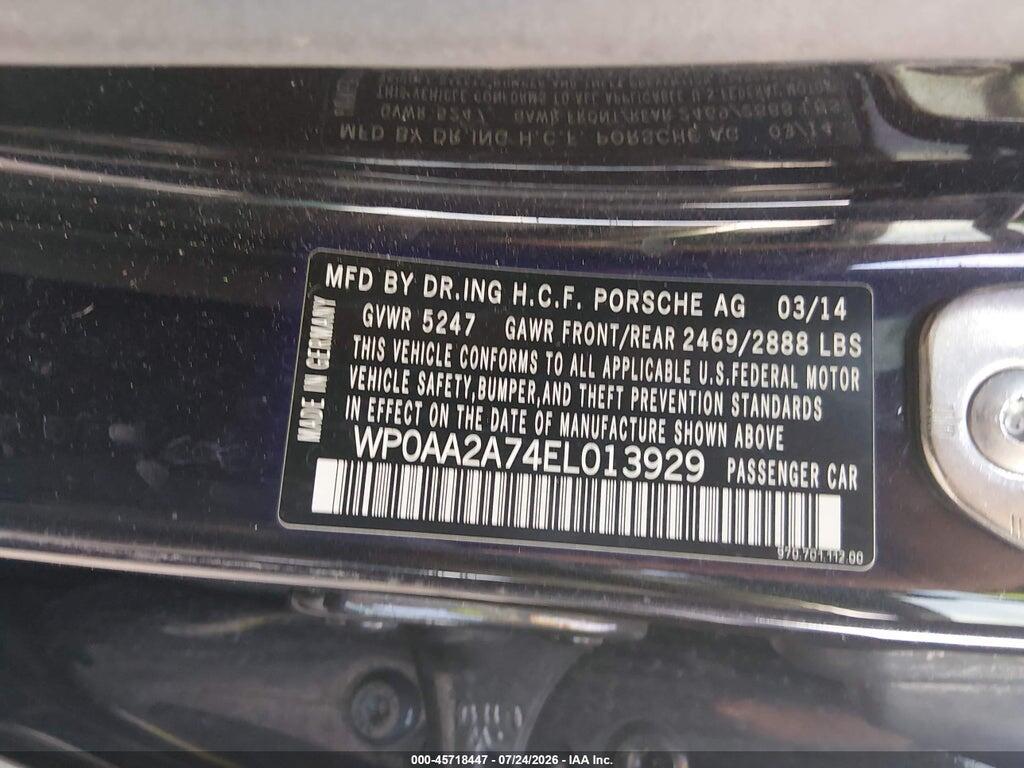 WP0AA2A74EL013929 2014 PORSCHE PANAMERA photo no. 9