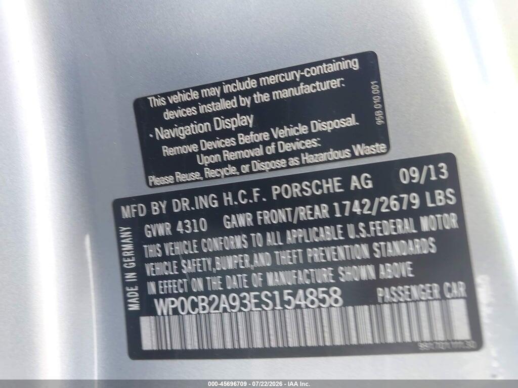 WP0CB2A93ES154858 2014 PORSCHE 911 photo no. 9