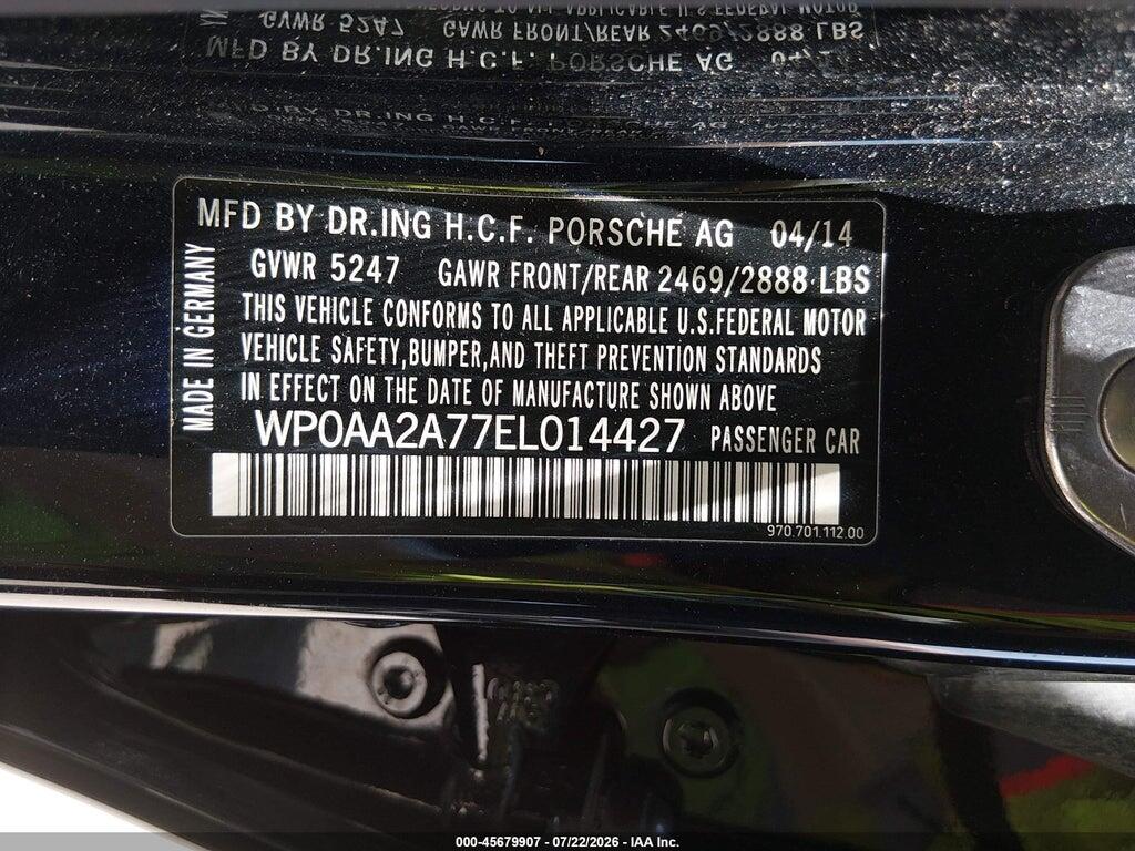 WP0AA2A77EL014427 2014 PORSCHE PANAMERA photo no. 9