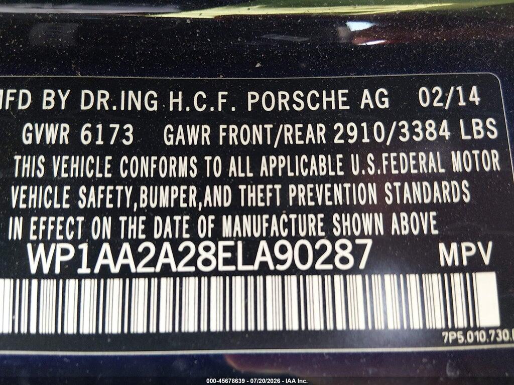 WP1AA2A28ELA90287 2014 PORSCHE CAYENNE photo no. 9