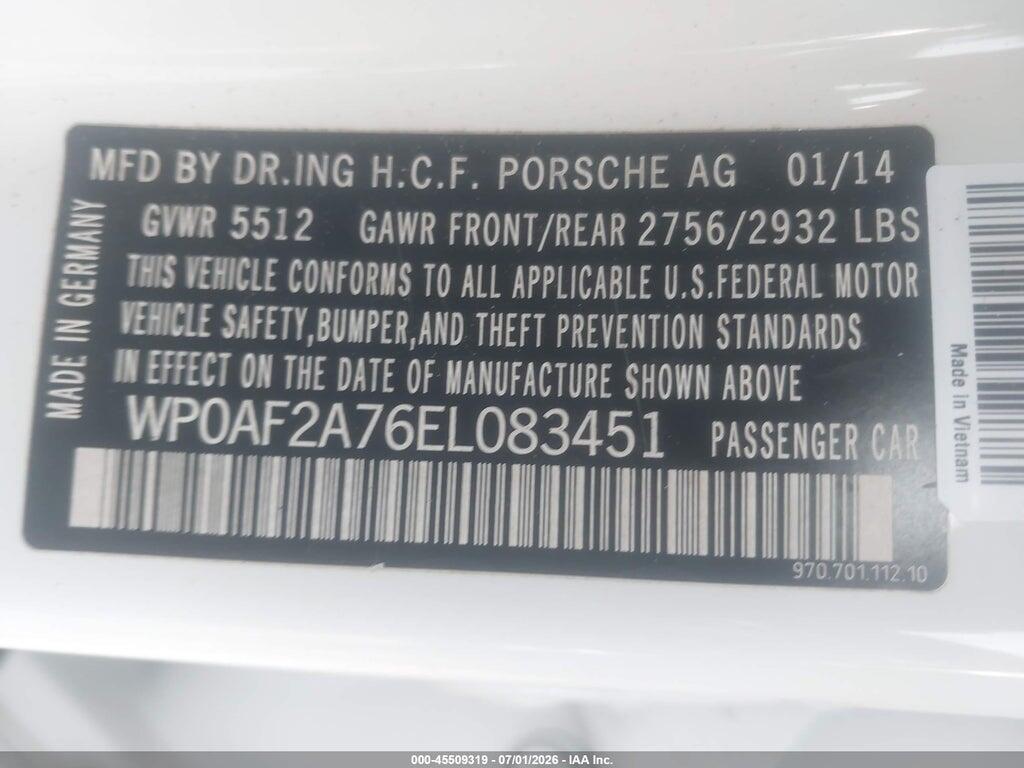 WP0AF2A76EL083451 2014 PORSCHE PANAMERA photo no. 9