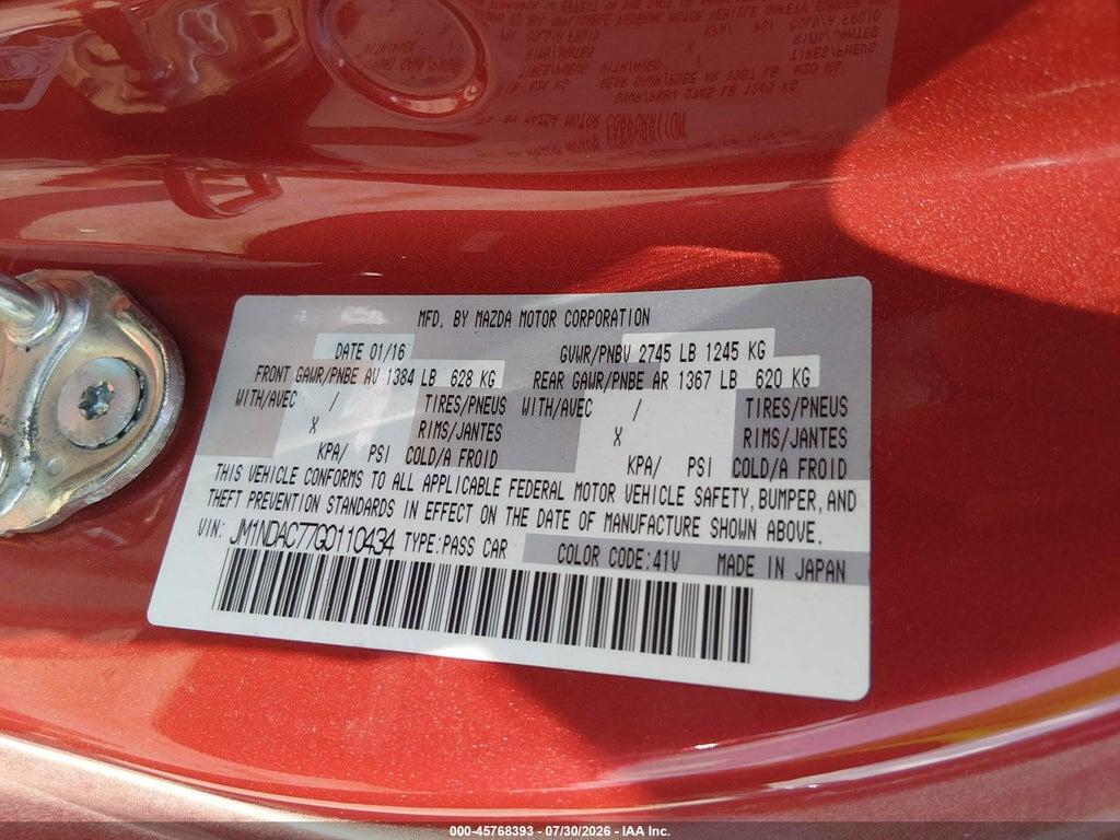 JM1NDAC77G0110434 2016 MAZDA MX-5 MIATA photo no. 9