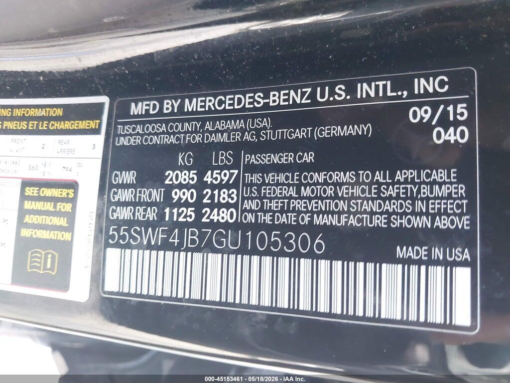 55SWF4JB7GU105306 2016 MERCEDES-BENZ C 300 photo no. 9