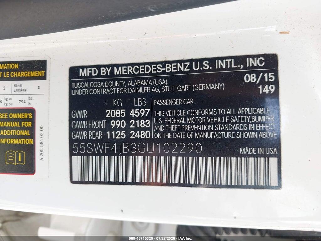 55SWF4JB3GU102290 2016 MERCEDES-BENZ C 300 photo no. 9
