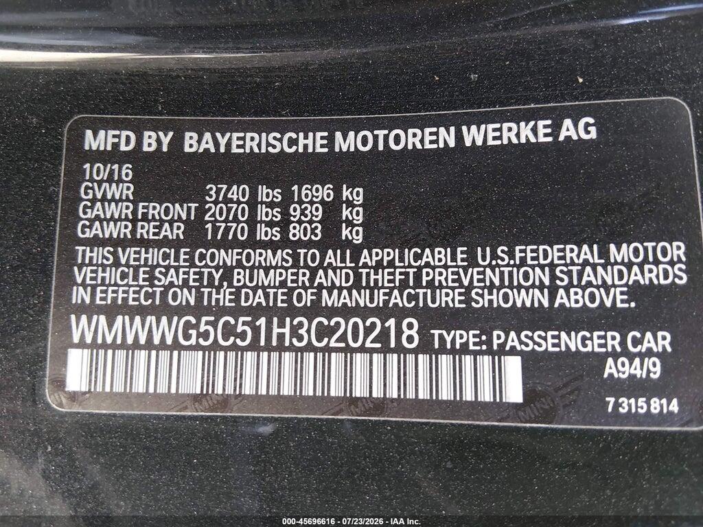 WMWWG5C51H3C20218 2017 MINI CONVERTIBLE photo no. 9