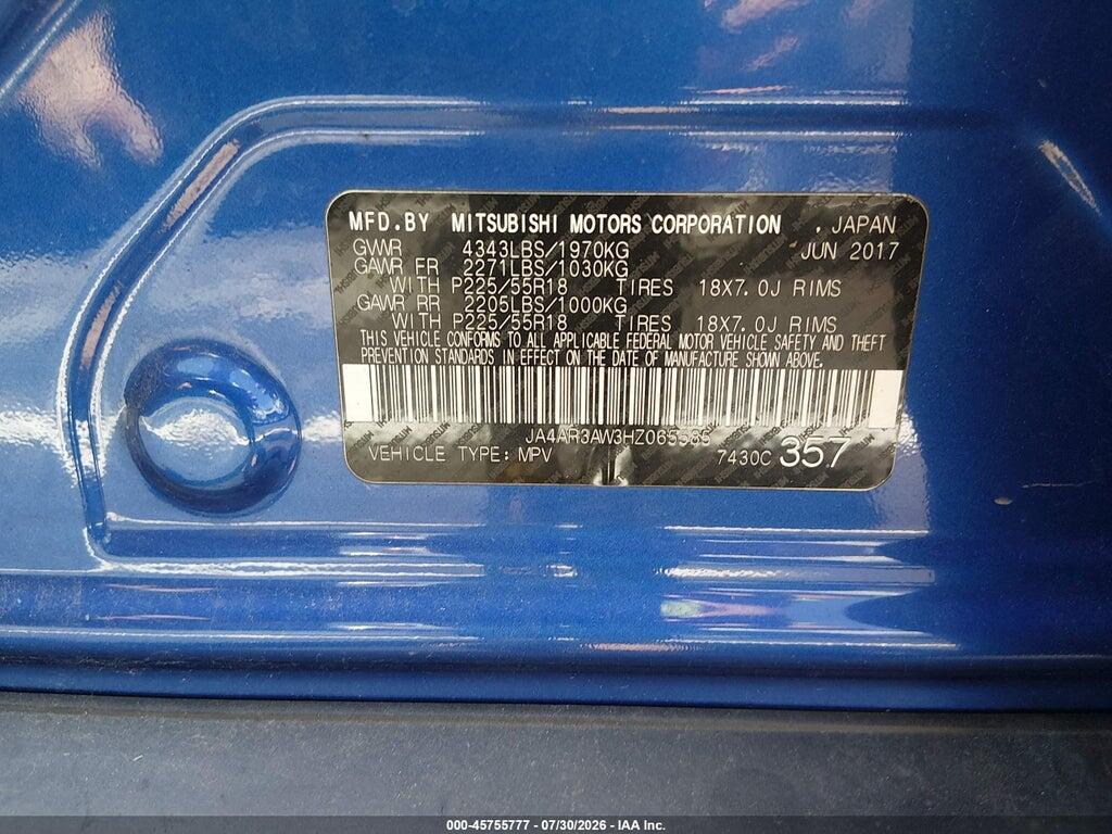 JA4AR3AW3HZ065585 2017 MITSUBISHI OUTLANDER SPORT photo no. 9