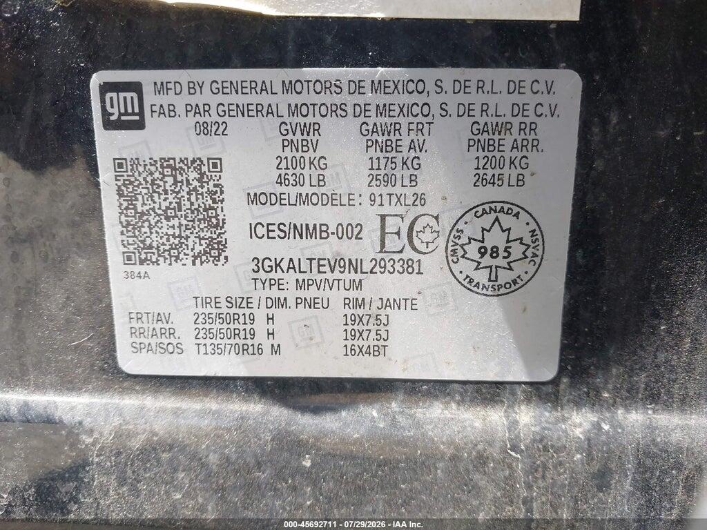 3GKALTEV9NL293381 2022 GMC TERRAIN photo no. 9