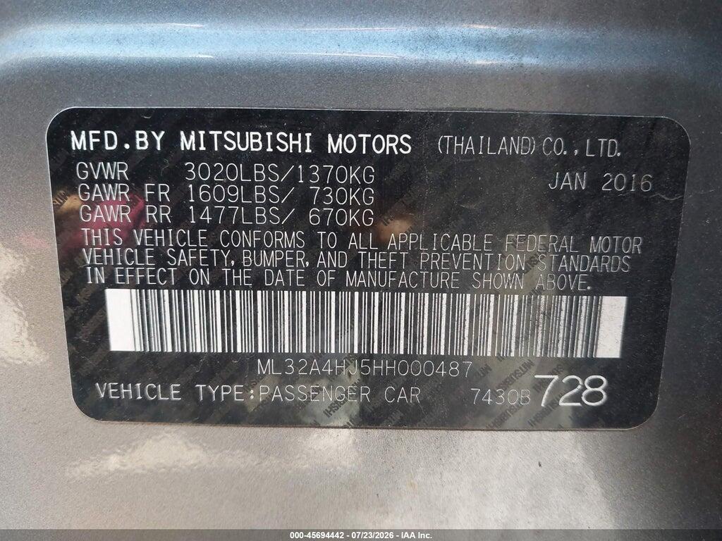 ML32A4HJ5HH000487 2017 MITSUBISHI MIRAGE photo no. 9