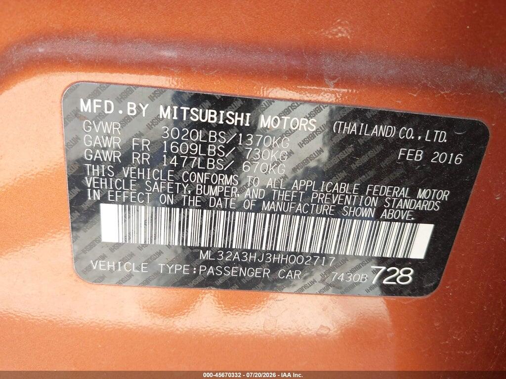 ML32A3HJ3HH002717 2017 MITSUBISHI MIRAGE photo no. 9