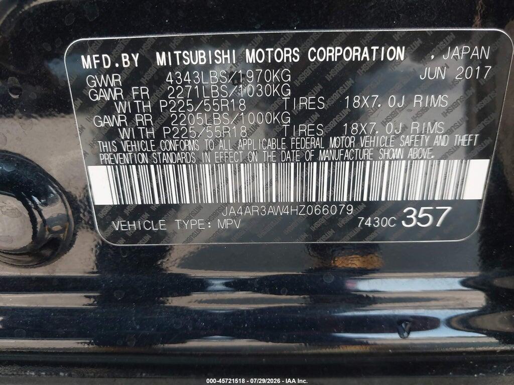 JA4AR3AW4HZ066079 2017 MITSUBISHI OUTLANDER SPORT photo no. 9