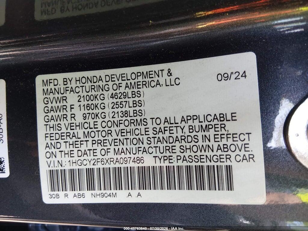 1HGCY2F6XRA097486 2024 HONDA ACCORD HYBRID photo no. 9