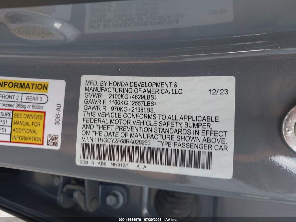 1HGCY2F68RA028263 2024 HONDA ACCORD HYBRID photo no. 9