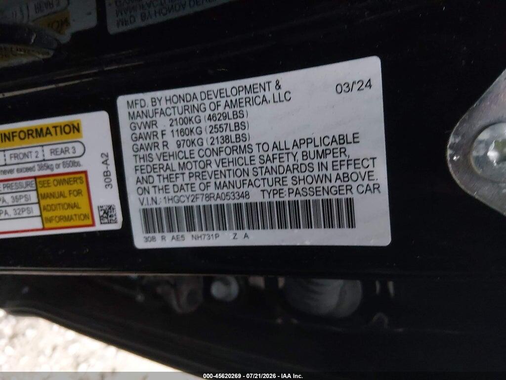 1HGCY2F78RA053348 2024 HONDA ACCORD HYBRID photo no. 9