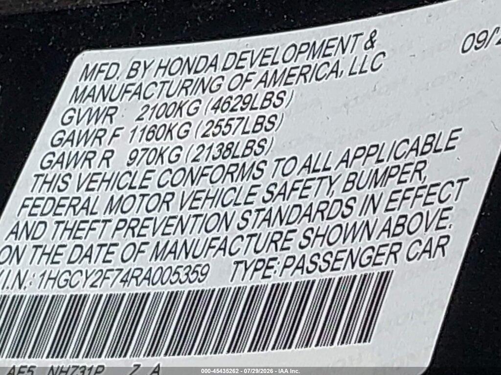 1HGCY2F74RA005359 2024 HONDA ACCORD HYBRID photo no. 9