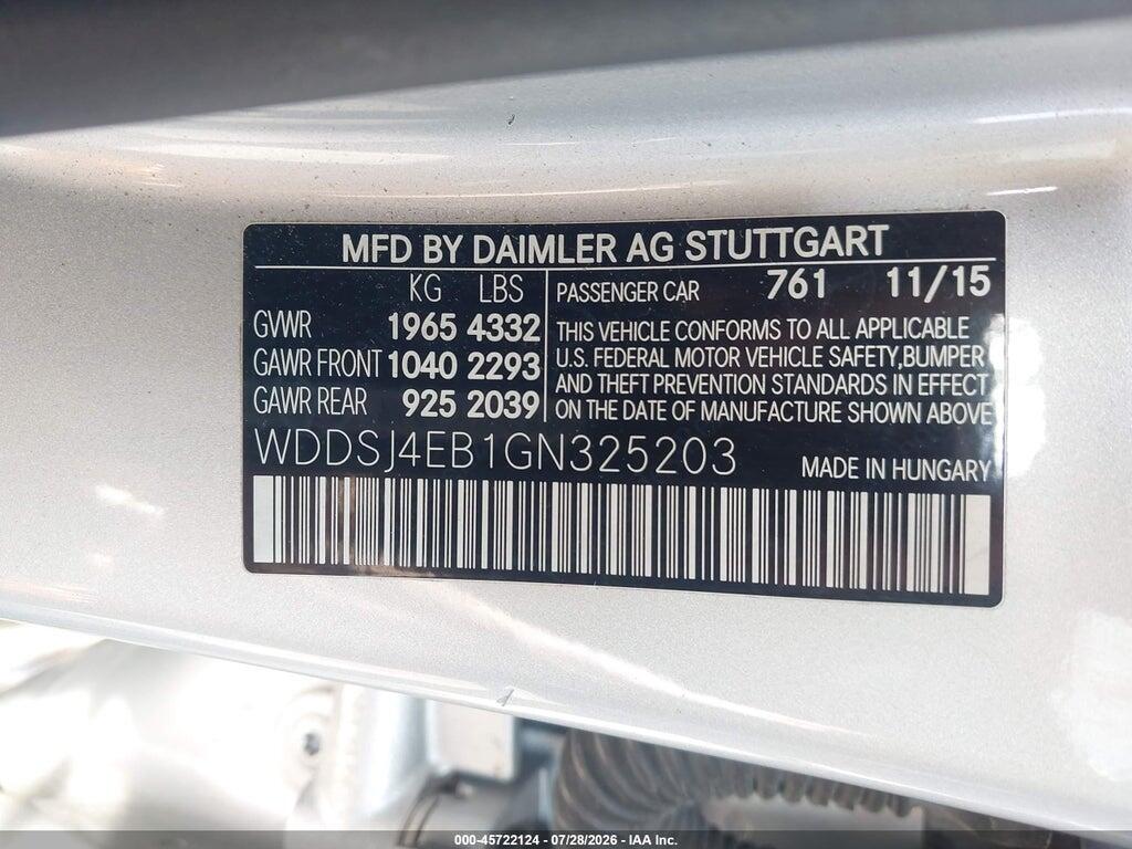 WDDSJ4EB1GN325203 2016 MERCEDES-BENZ CLA 250 photo no. 9