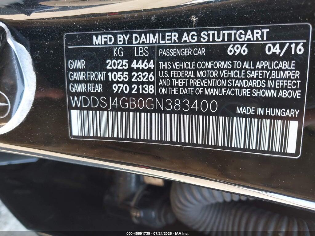 WDDSJ4GB0GN383400 2016 MERCEDES-BENZ CLA 250 photo no. 9
