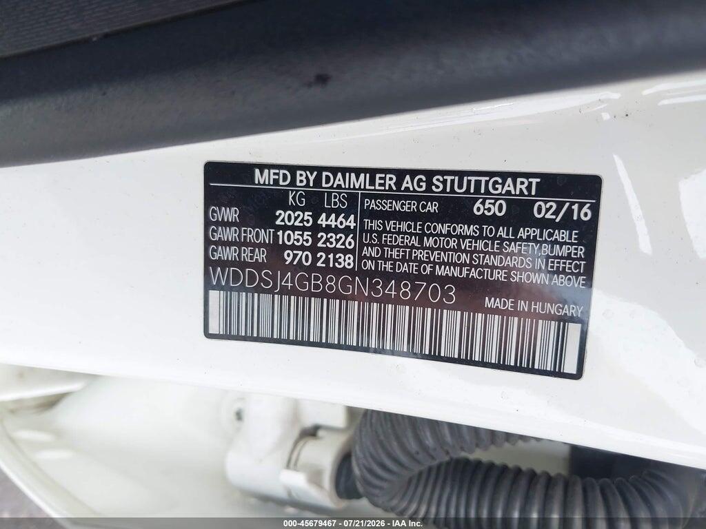 WDDSJ4GB8GN348703 2016 MERCEDES-BENZ CLA 250 photo no. 9